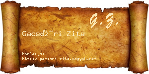 Gacsári Zita névjegykártya